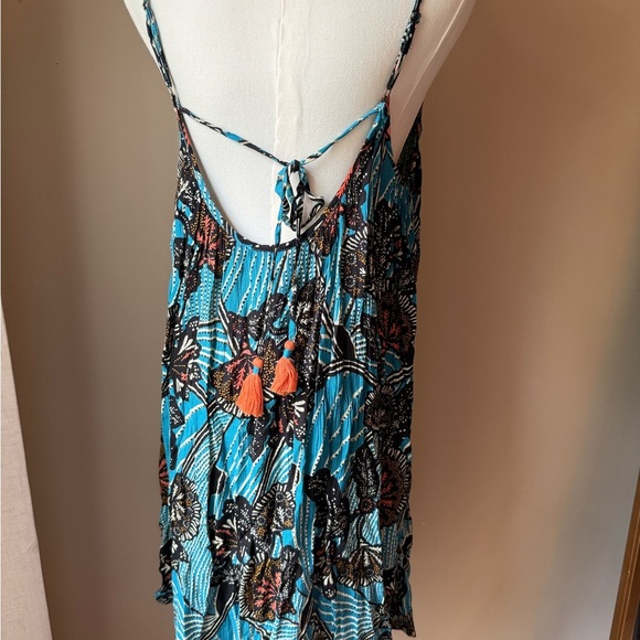 Anthropologie Teal and Black Patterned Dress - Picture 2 of 3